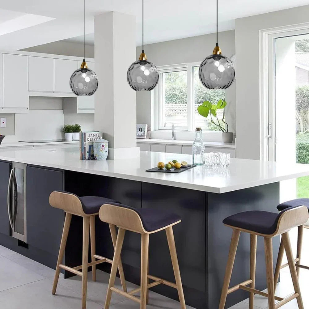 Modern glass globe LED pendant light in Nordic colours by BROKLEN – view 5