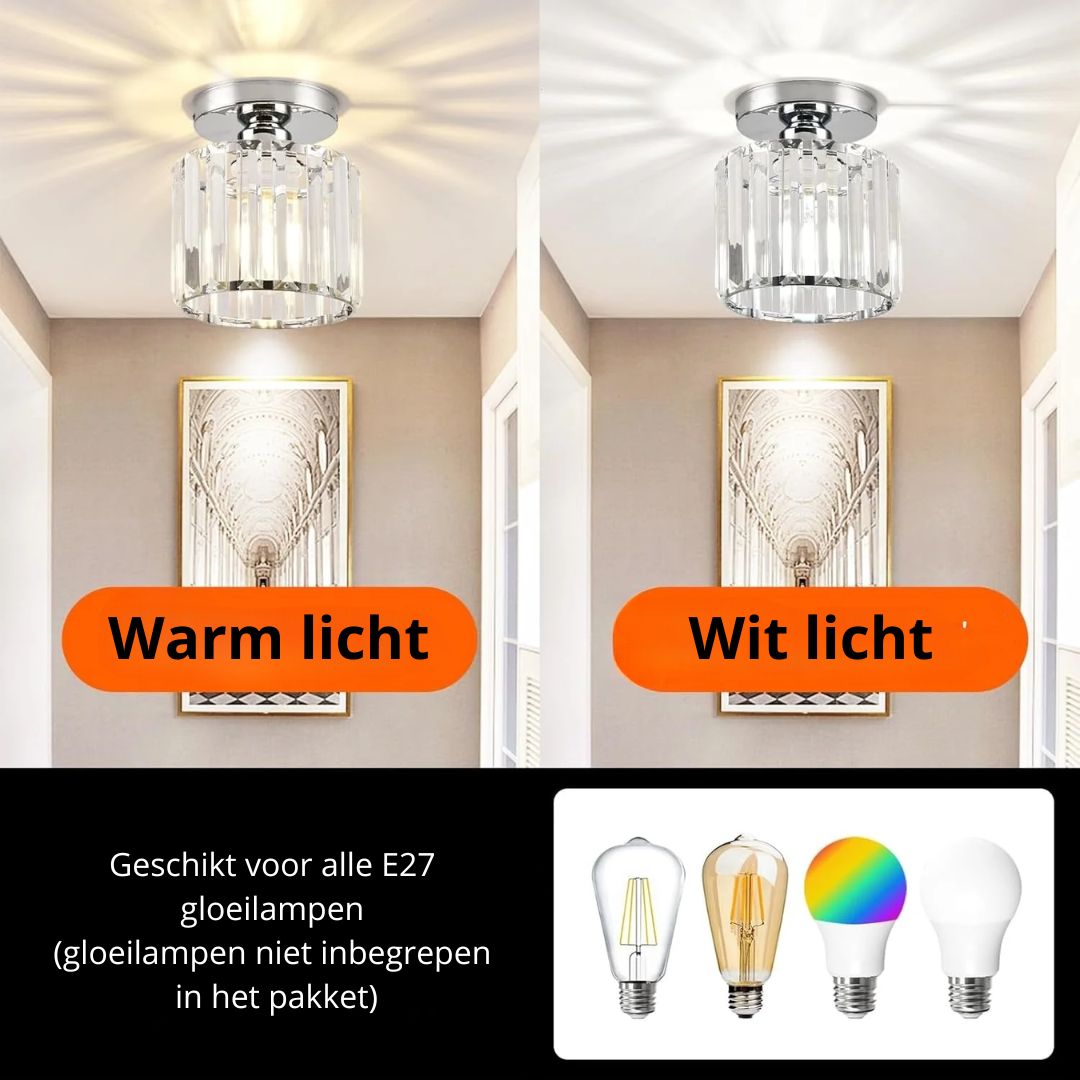 Crystal ceiling spotlight with E27 fitting – square and round light fixture by BROKLEN – view 31