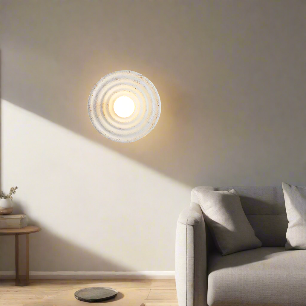Wabi-sabi round resin wall light by BROKLEN – view 15