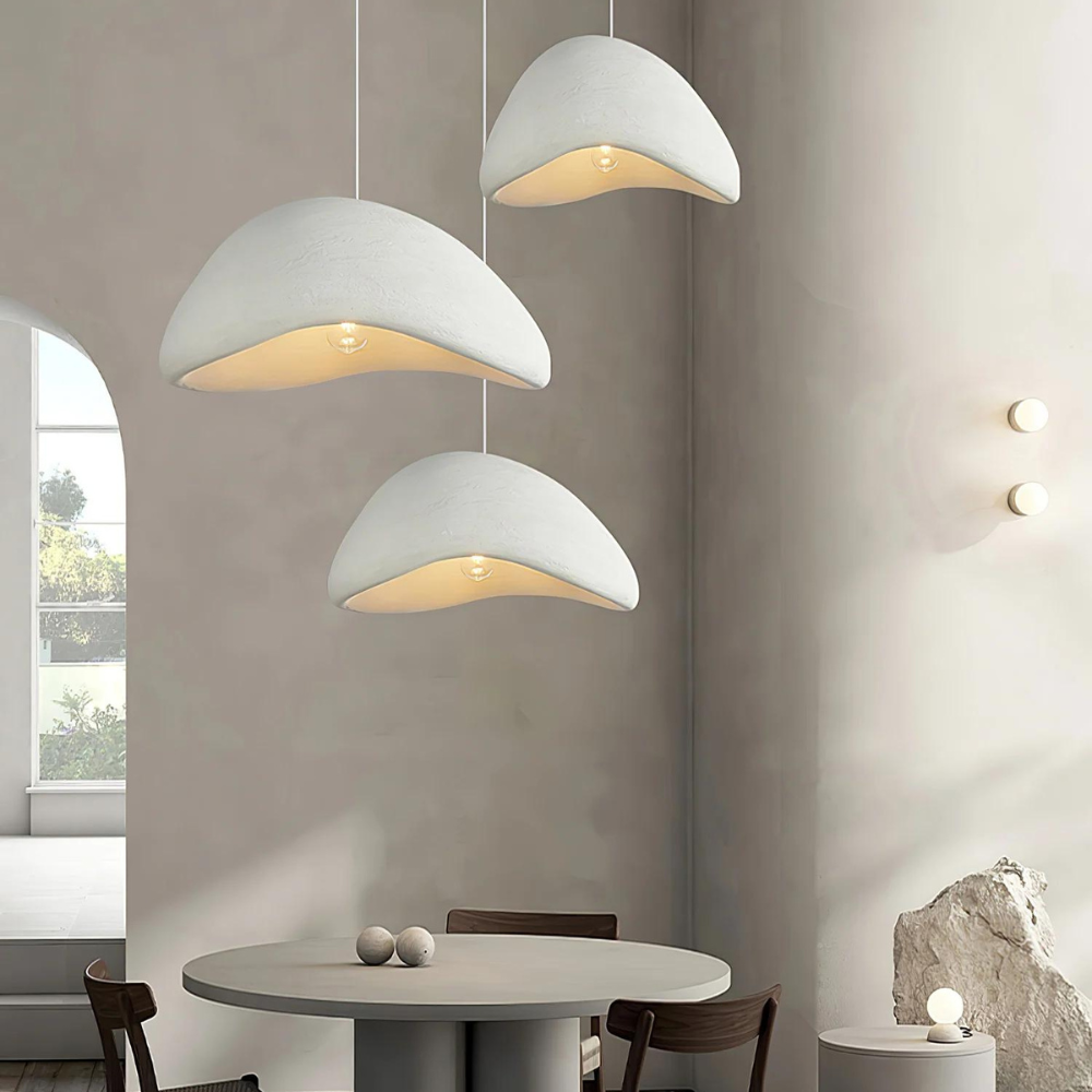 Wabi-sabi cloud burst pendant light in white and grey by BROKLEN – view 9