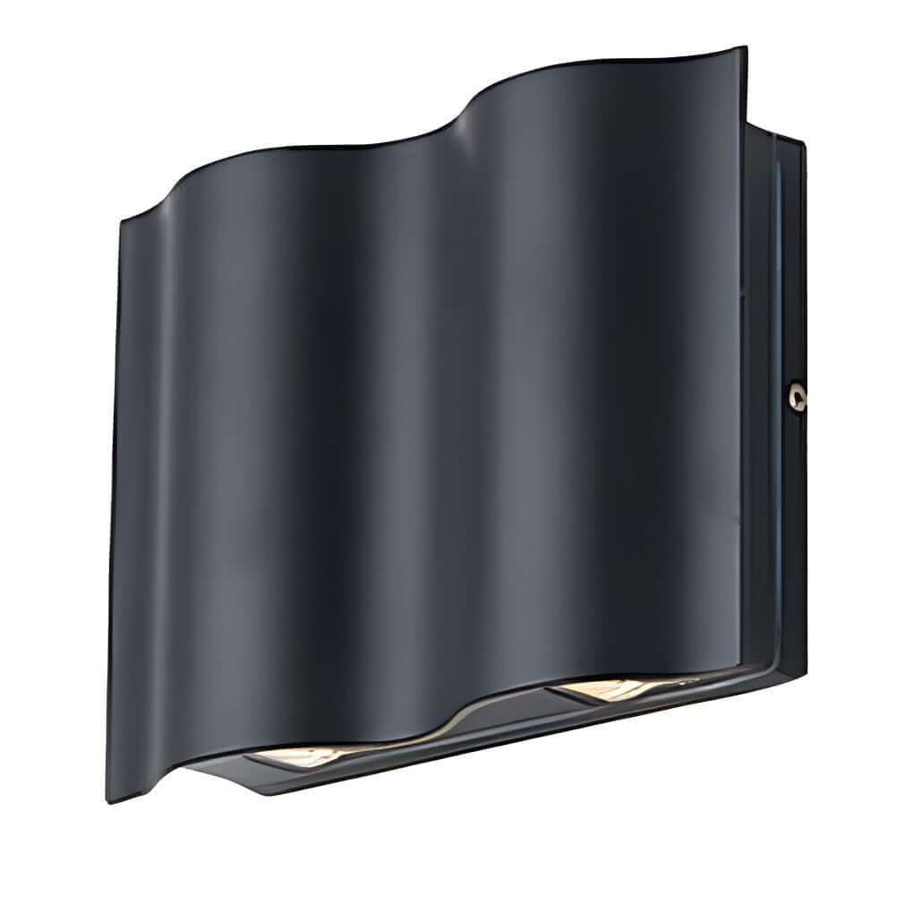 Modern black wave outdoor up and down LED wall light by BROKLEN – view 9