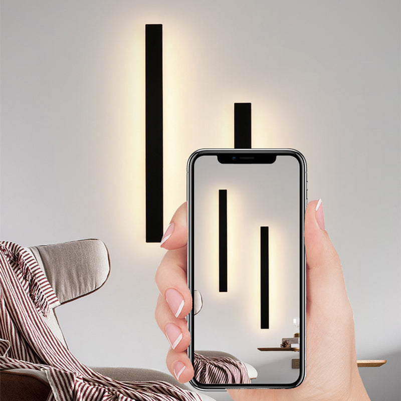 Architectural black vertical linear LED wall light by BROKLEN – view 5
