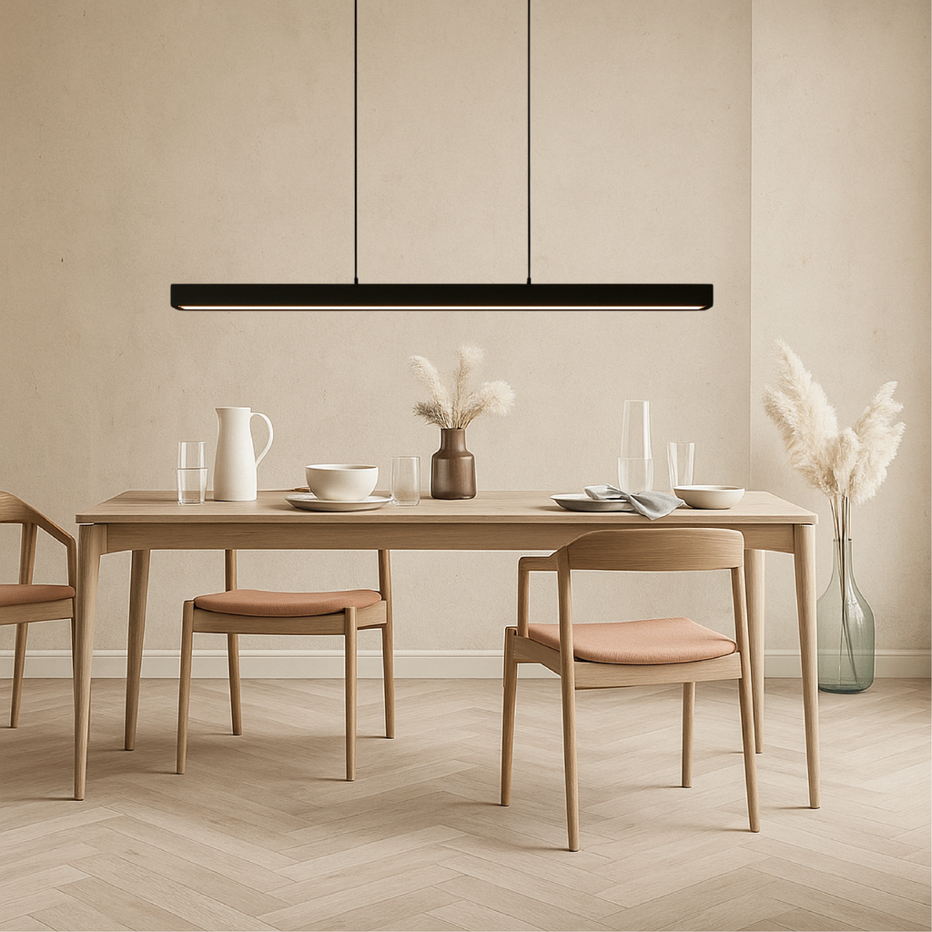 Minimalist linear Scandi beam pendant light by BROKLEN – view 6