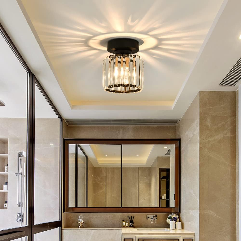 Crystal ceiling spotlight with E27 fitting – square and round light fixture by BROKLEN – view 10