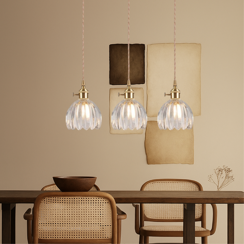 Japanese ribbed glass mini pendant light by BROKLEN – view 6