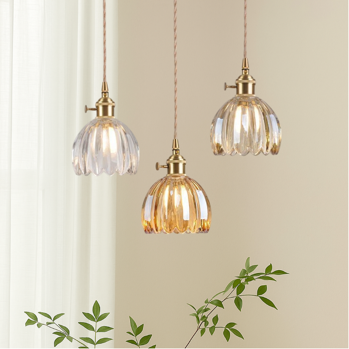 Japanese ribbed glass mini pendant light by BROKLEN – view 5