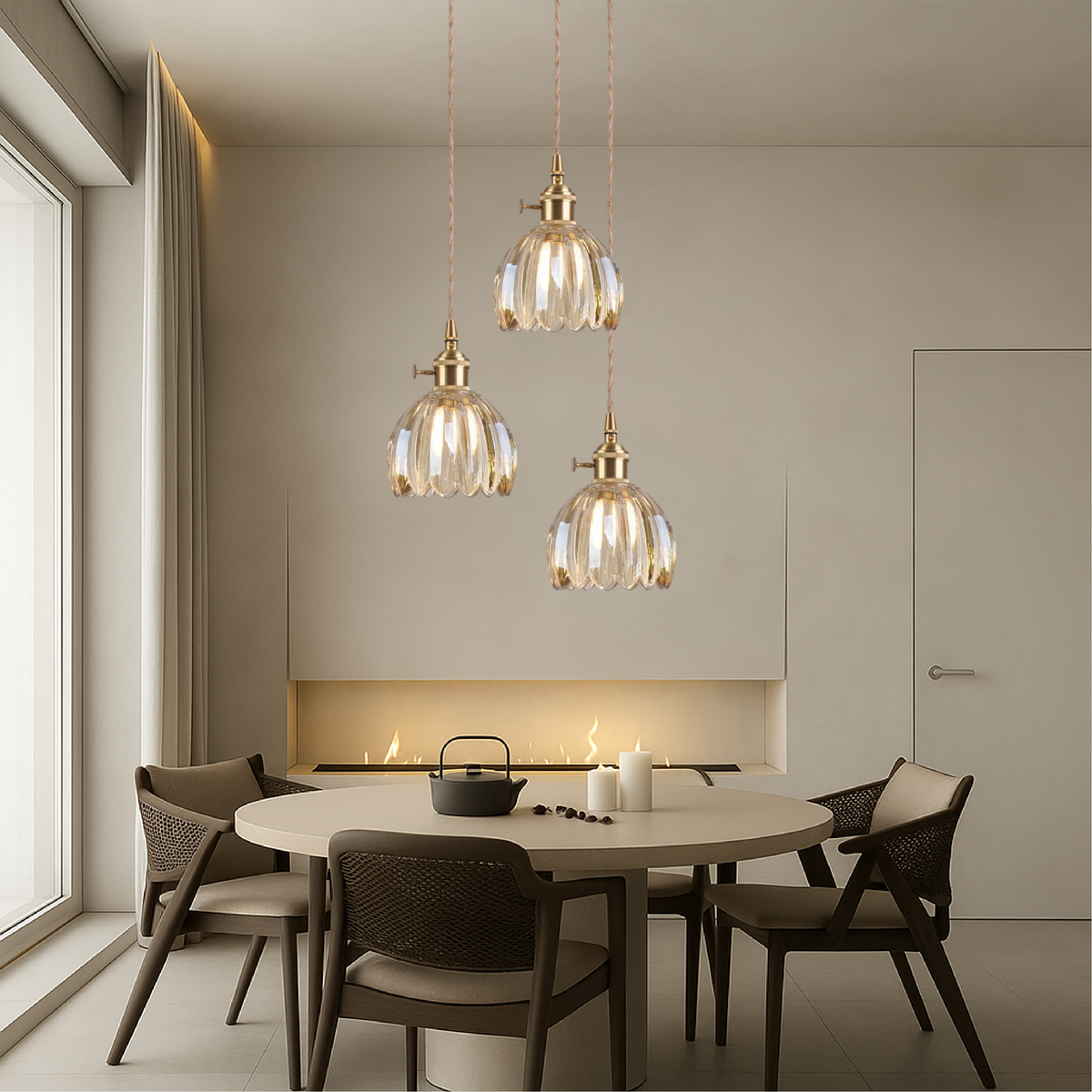 Japanese ribbed glass mini pendant light by BROKLEN – view 3
