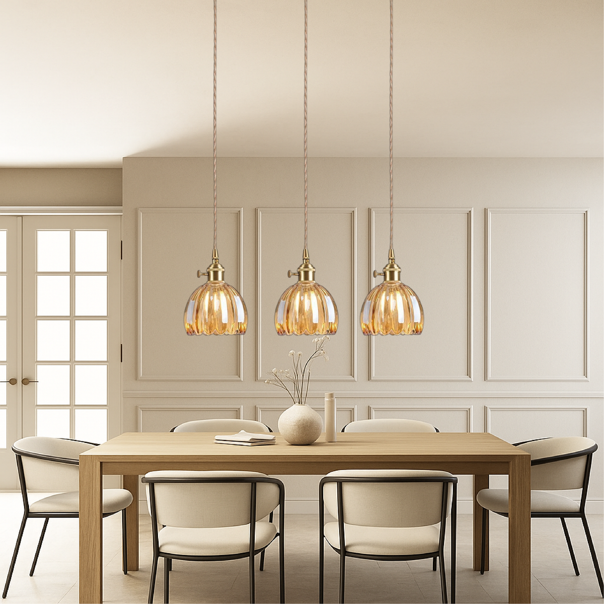 Japanese ribbed glass mini pendant light by BROKLEN – view 2
