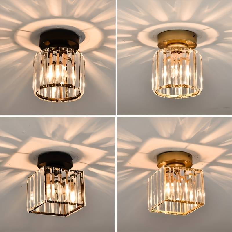Crystal ceiling spotlight with E27 fitting – square and round light fixture by BROKLEN – view 19