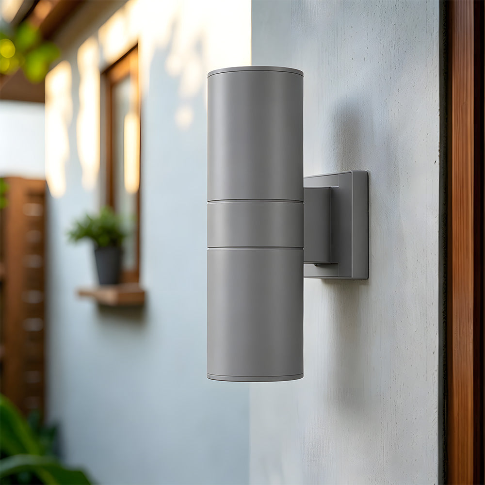Modern cylindrical IP65 up and down LED outdoor wall light by BROKLEN – view 7