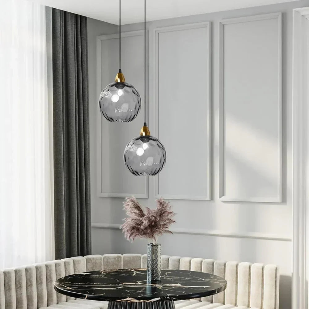 Modern glass globe LED pendant light in Nordic colours by BROKLEN – view 4