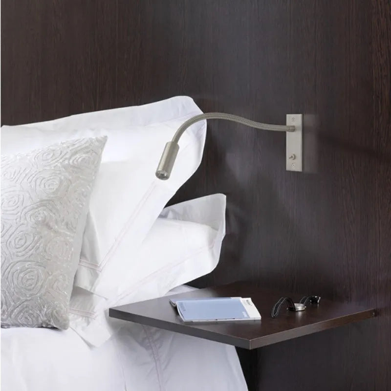 Flexible gooseneck LED wall reading light by BROKLEN – view 3