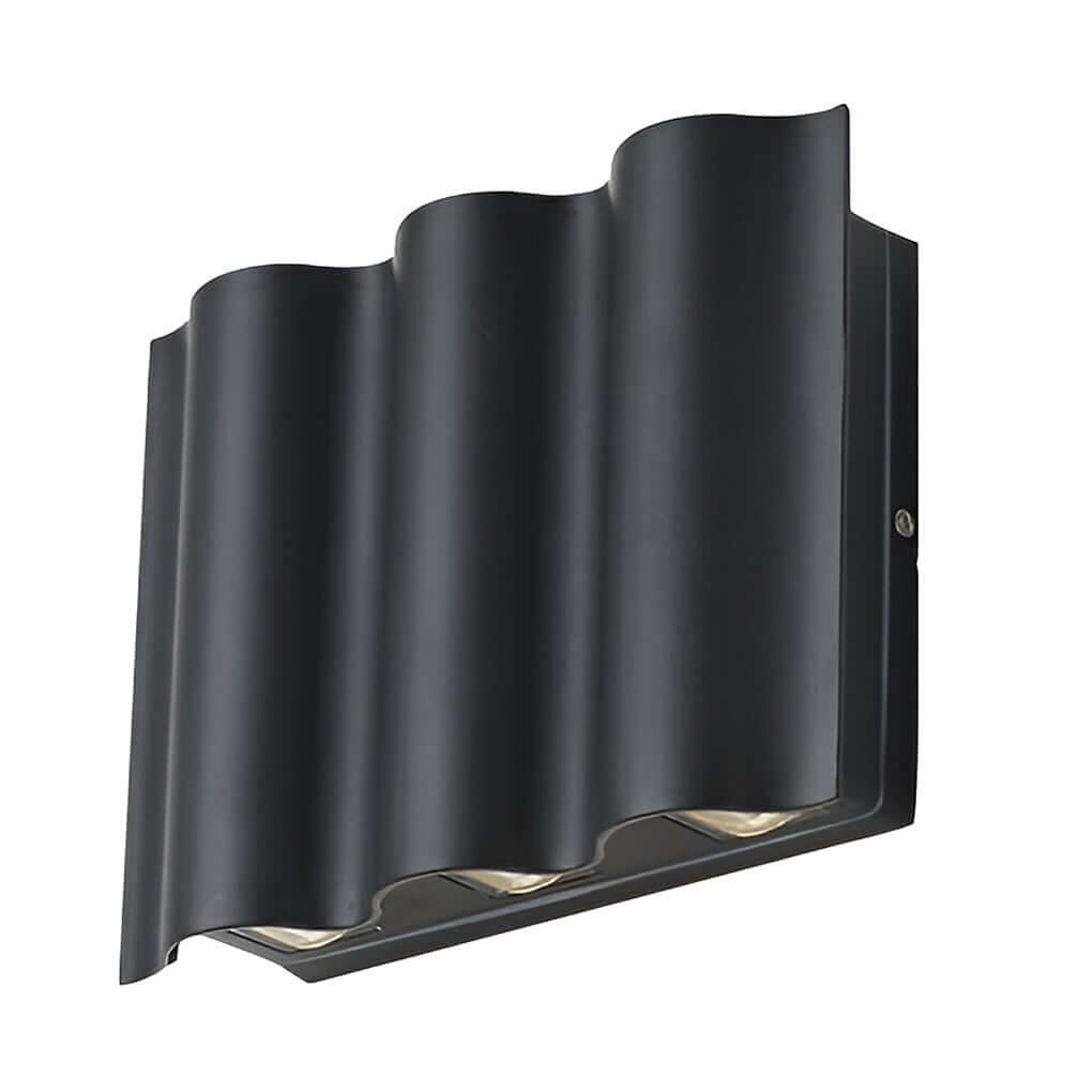 Modern black wave outdoor up and down LED wall light by BROKLEN – view 8