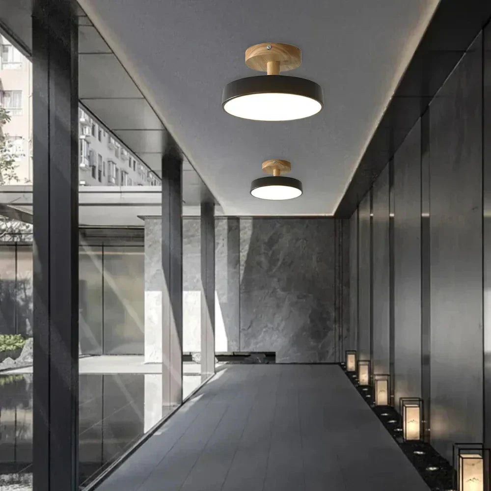 Scandinavian wood and metal LED ceiling light by BROKLEN – view 11