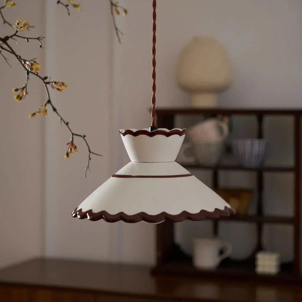 Vintage ceramic pendant light – country style hanging light by BROKLEN – view 5