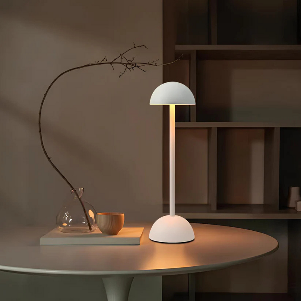 Rechargeable LED table lamp with dome shade and touch control by BROKLEN – view 3