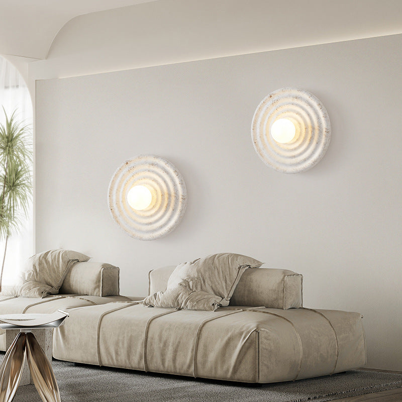 Wabi-sabi round resin wall light by BROKLEN – view 12