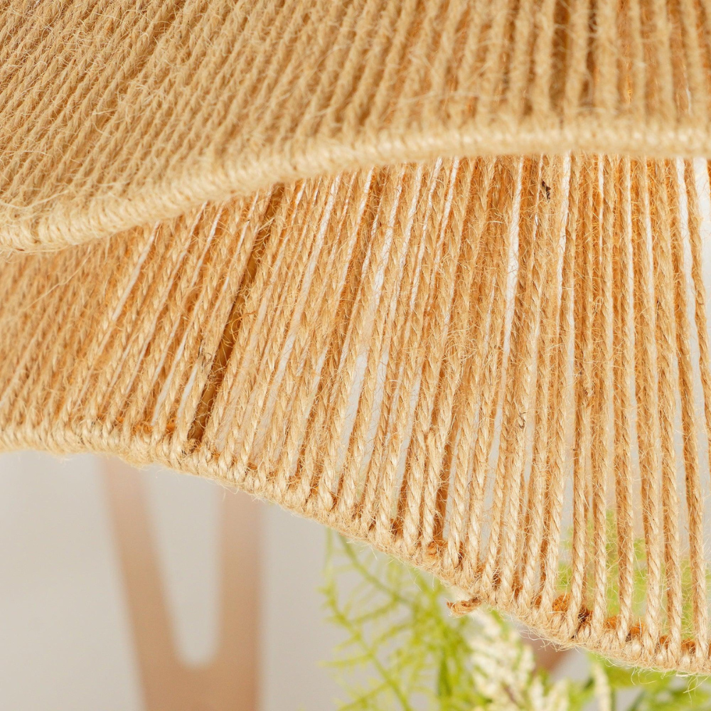 Boho natural woven pendant light – single or double layer ceiling light by BROKLEN – view 14