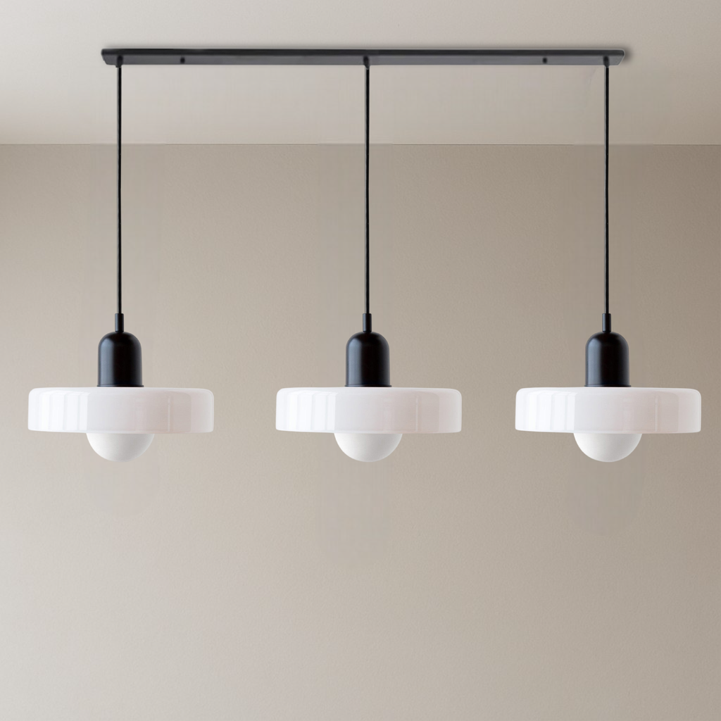 Bauhaus triple coloured glass pendant light cluster by BROKLEN – view 19