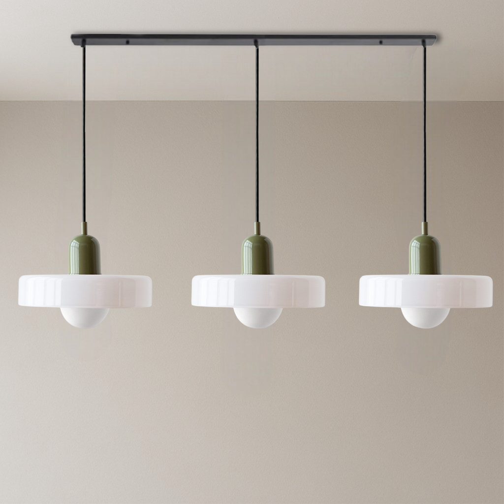 Bauhaus triple coloured glass pendant light cluster by BROKLEN – view 18