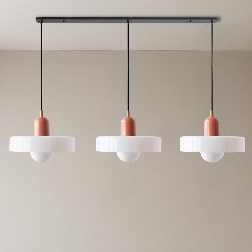 Bauhaus triple coloured glass pendant light cluster by BROKLEN – view 13