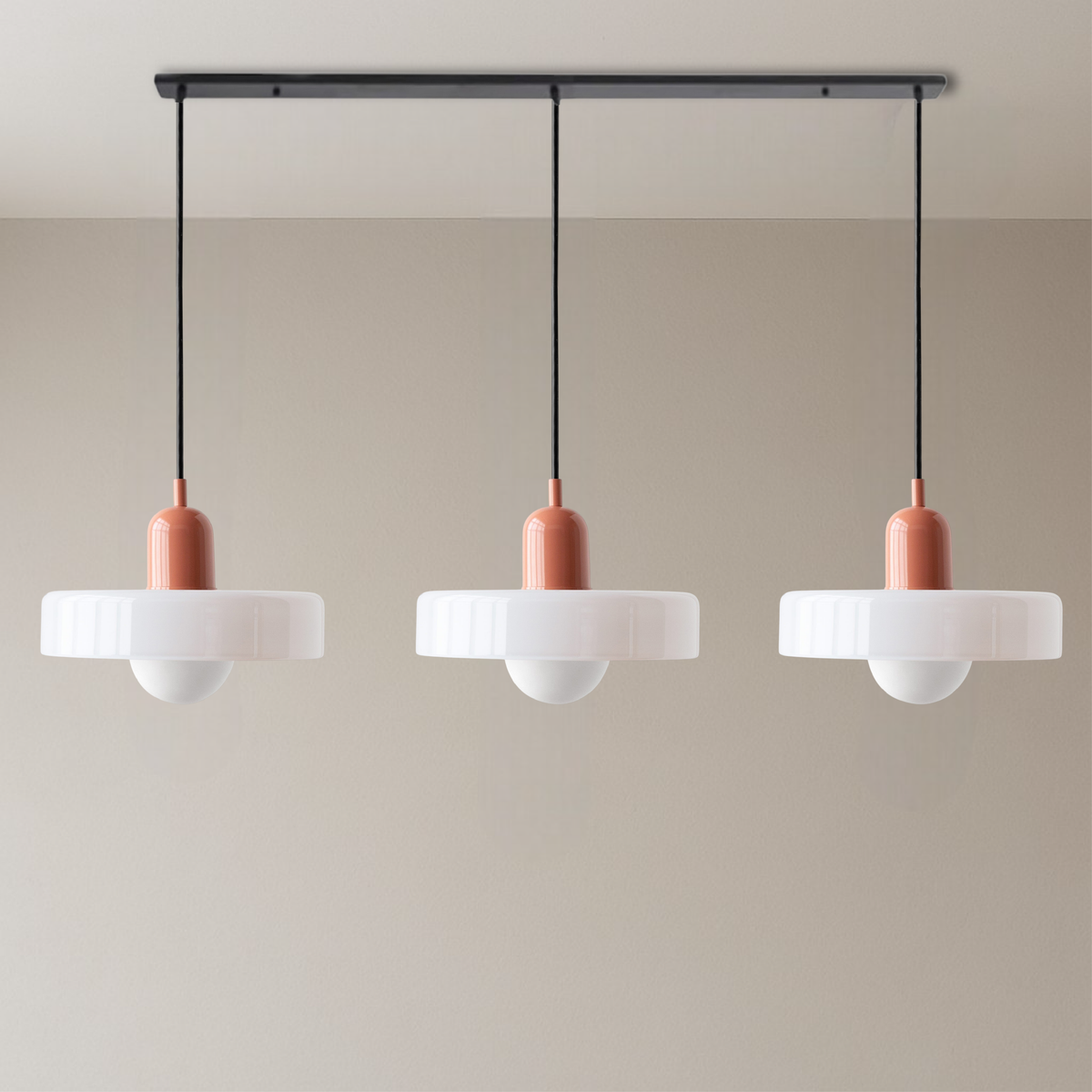 Bauhaus triple coloured glass pendant light cluster by BROKLEN – view 13