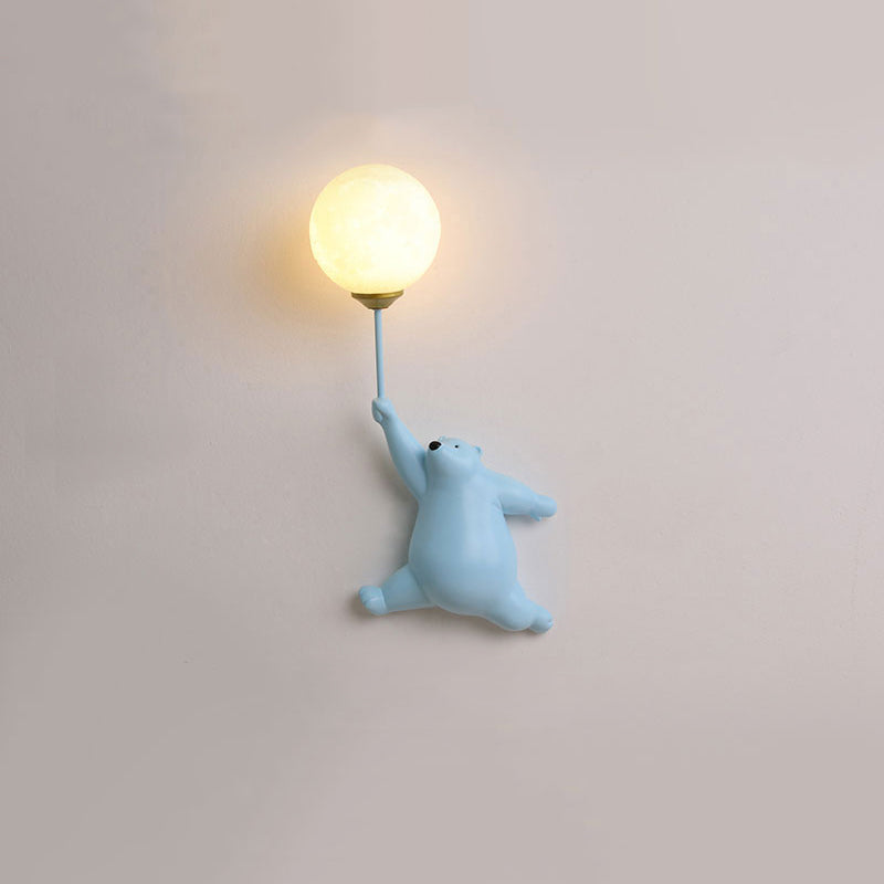 Cute bear holding balloon wall lamp for kids room by BROKLEN – view 5