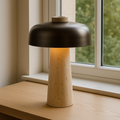 Modern travertine base dome table lamp by BROKLEN