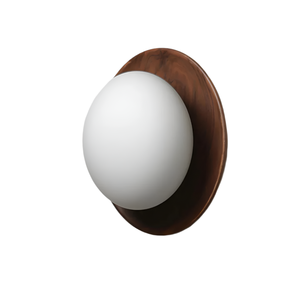Nordic wood-tone round LED wall light by BROKLEN – view 14