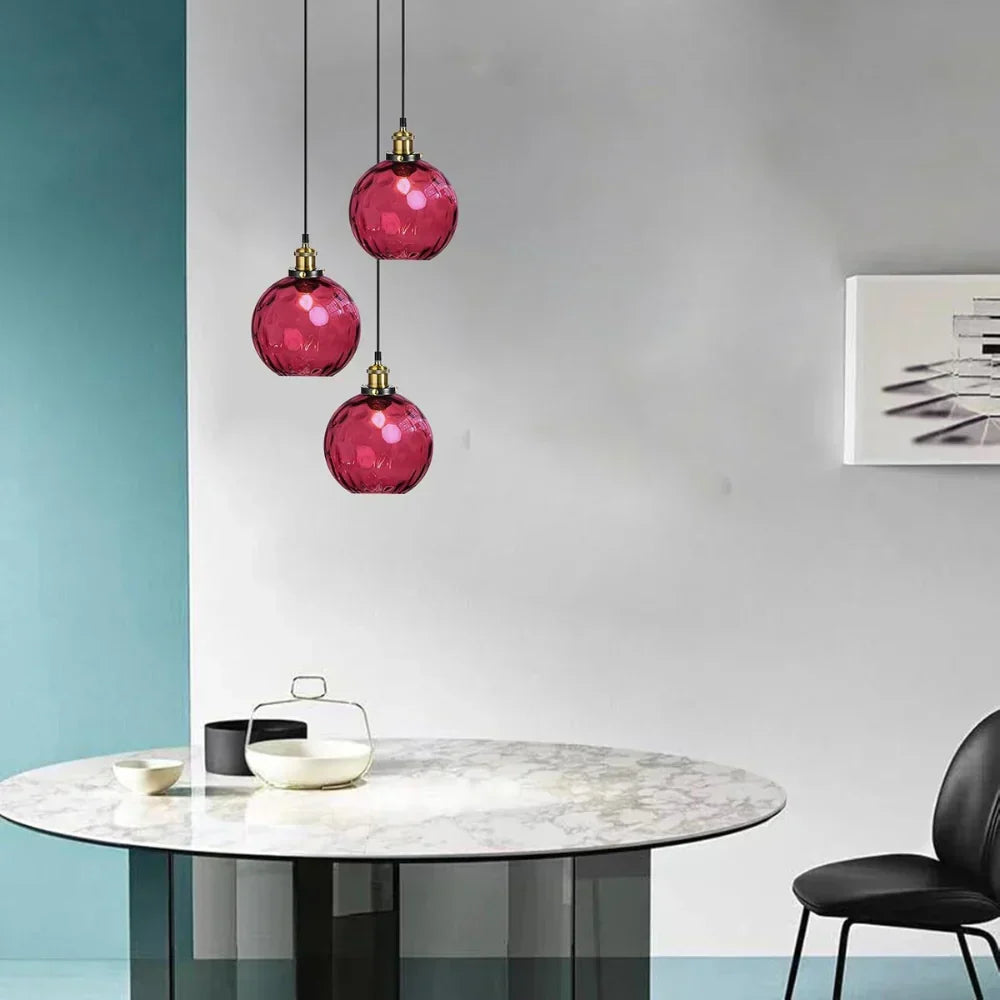 Modern glass globe LED pendant light in Nordic colours by BROKLEN – view 11