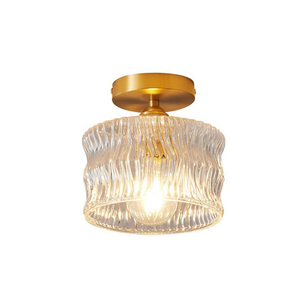 Vintage clear glass ceiling light with brass detailing by BROKLEN – view 13