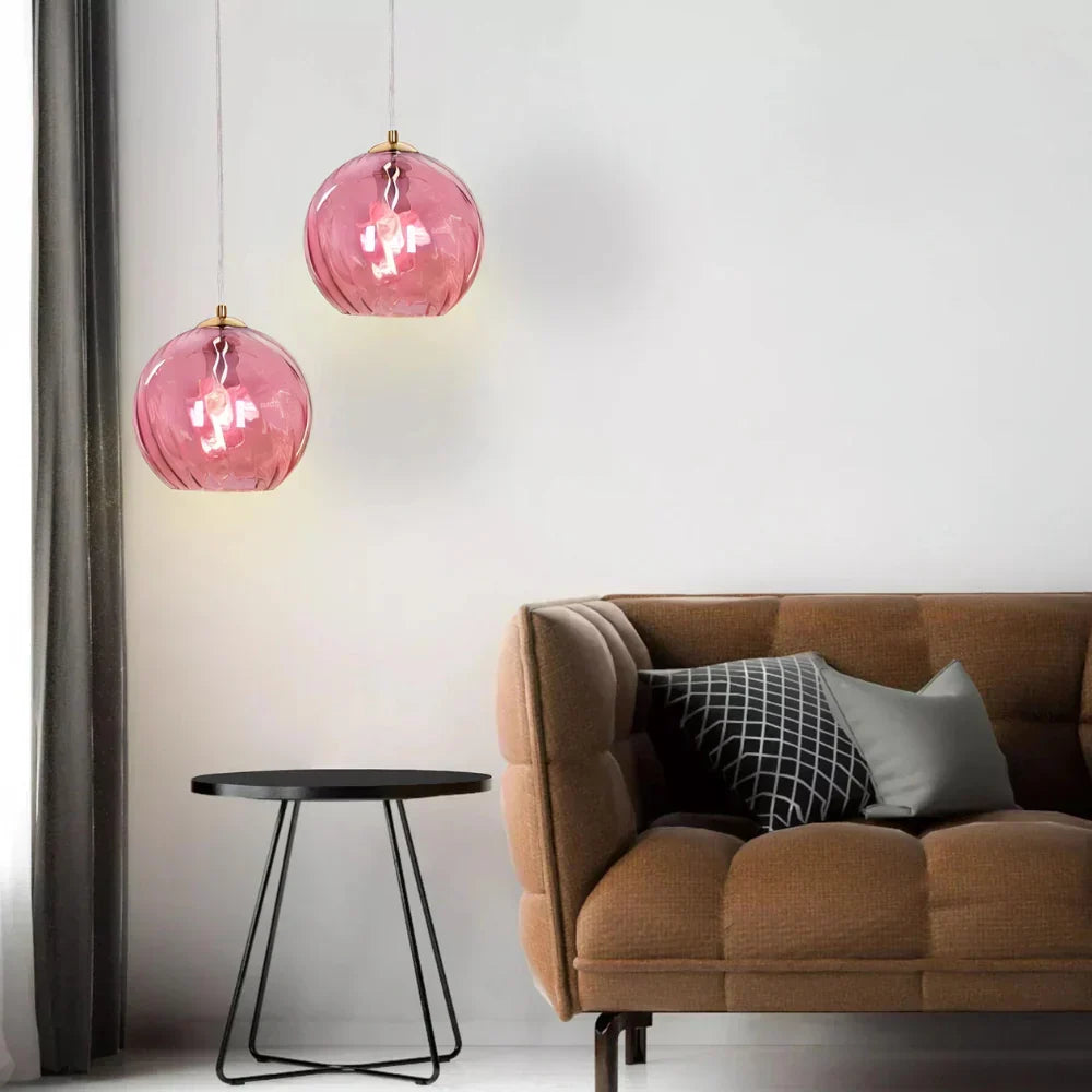 Modern glass globe LED pendant light in Nordic colours by BROKLEN – view 12