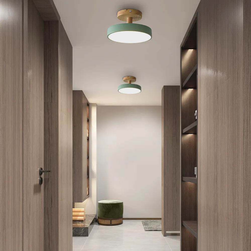 Scandinavian wood and metal LED ceiling light by BROKLEN – view 5