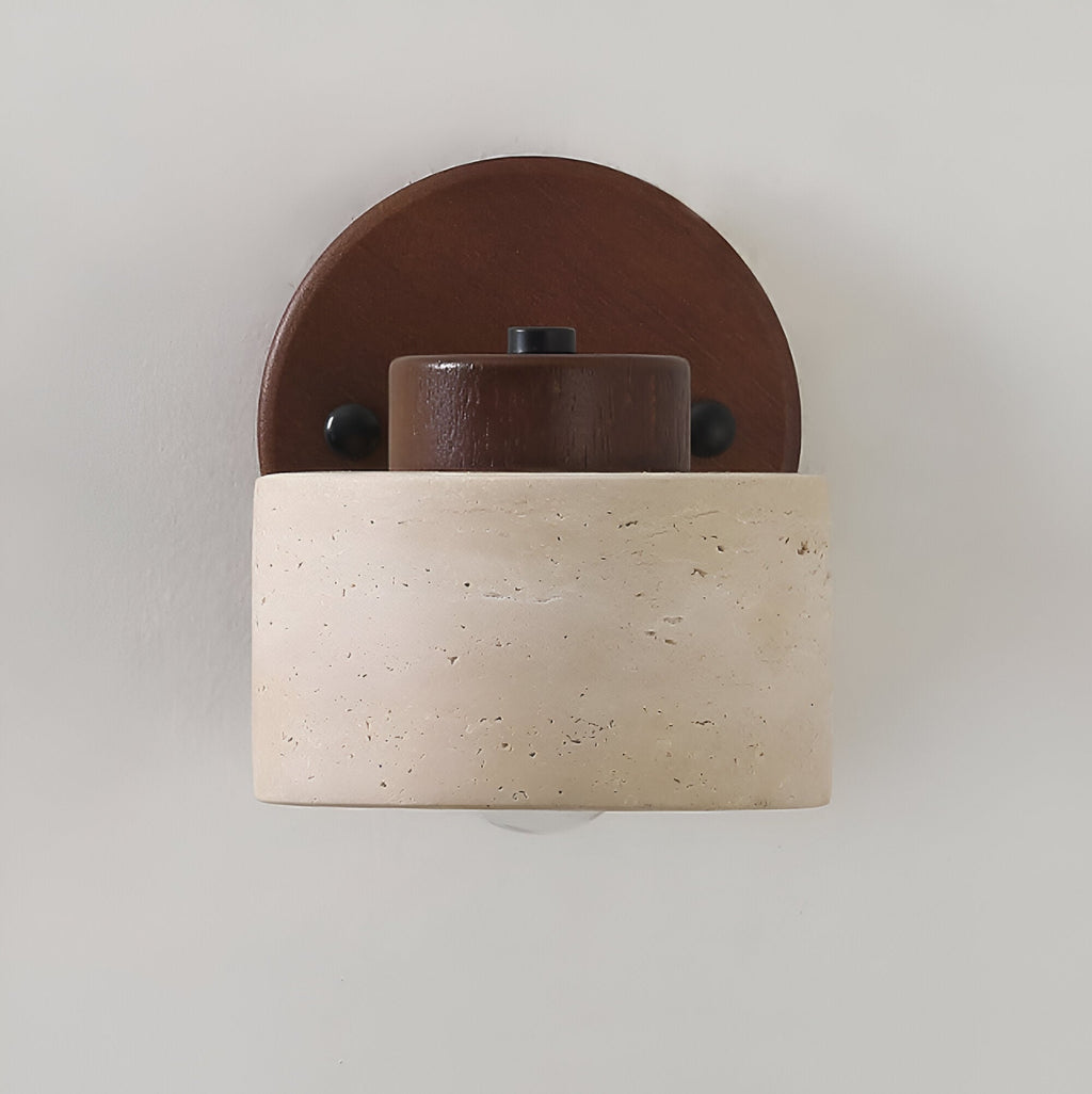 Minimalist adjustable travertine wall light – bedside reading lamp by BROKLEN – view 9