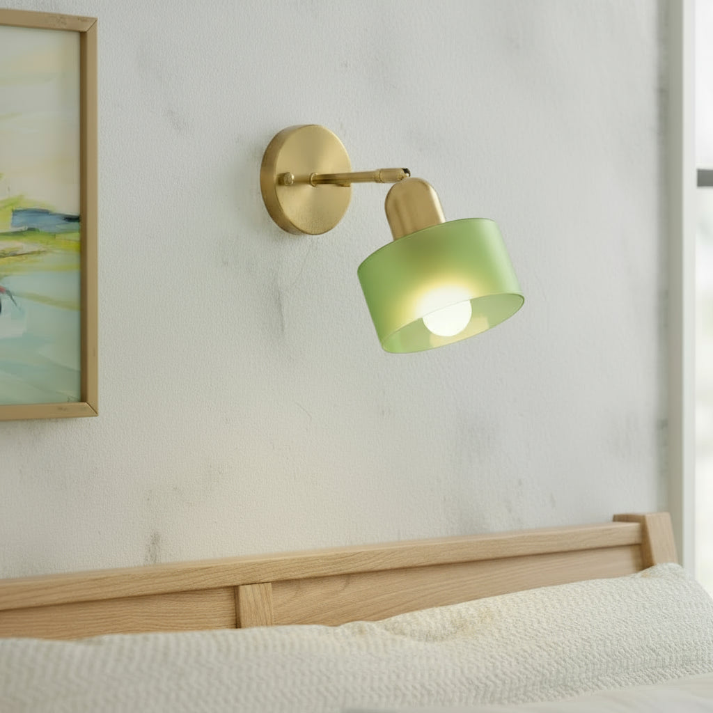 Bauhaus wall lamp with coloured glass shade by BROKLEN – view 2