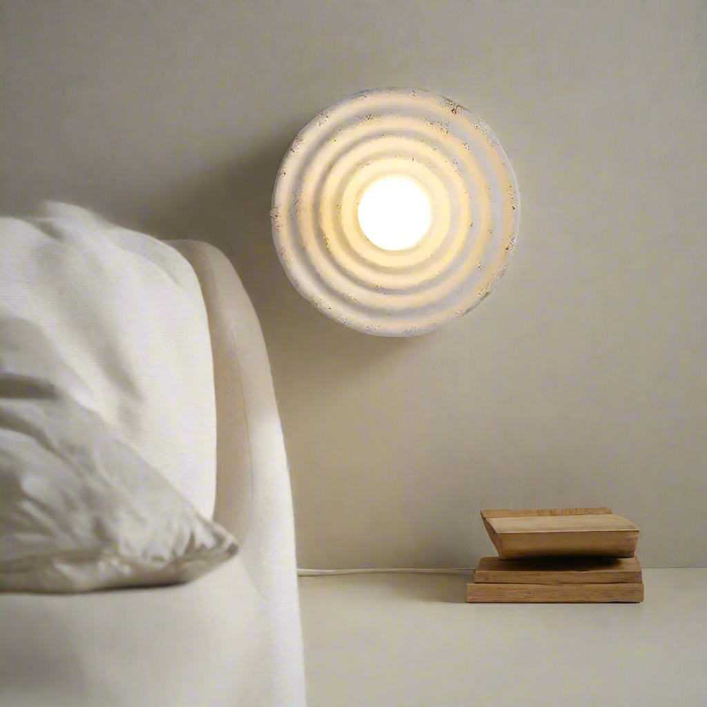 Wabi-sabi round resin wall light by BROKLEN – view 10