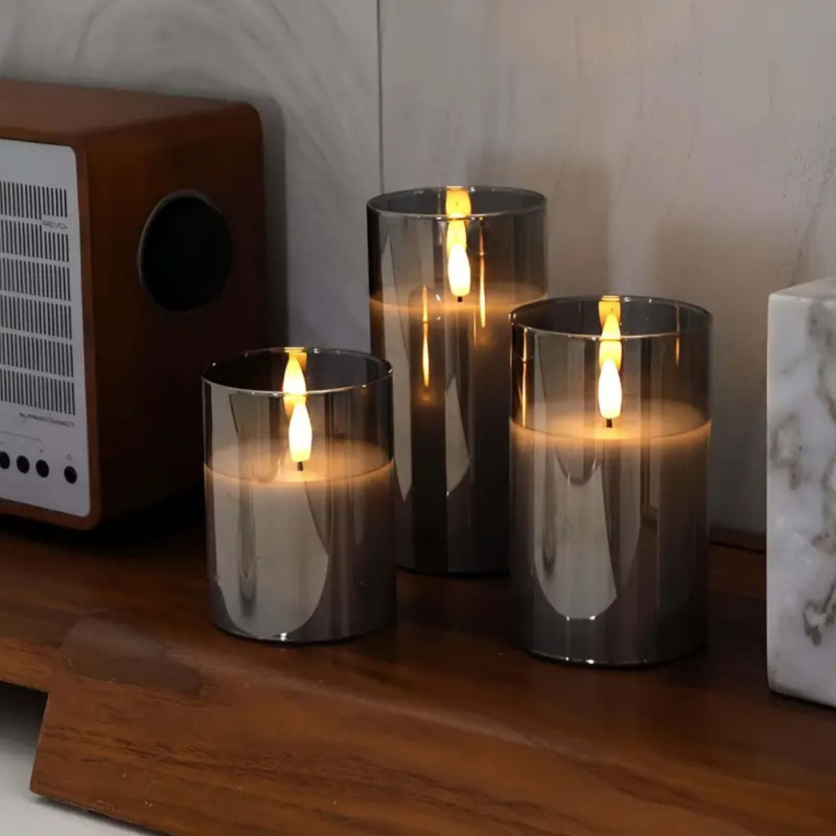 Glass flameless candles with remote – view 4