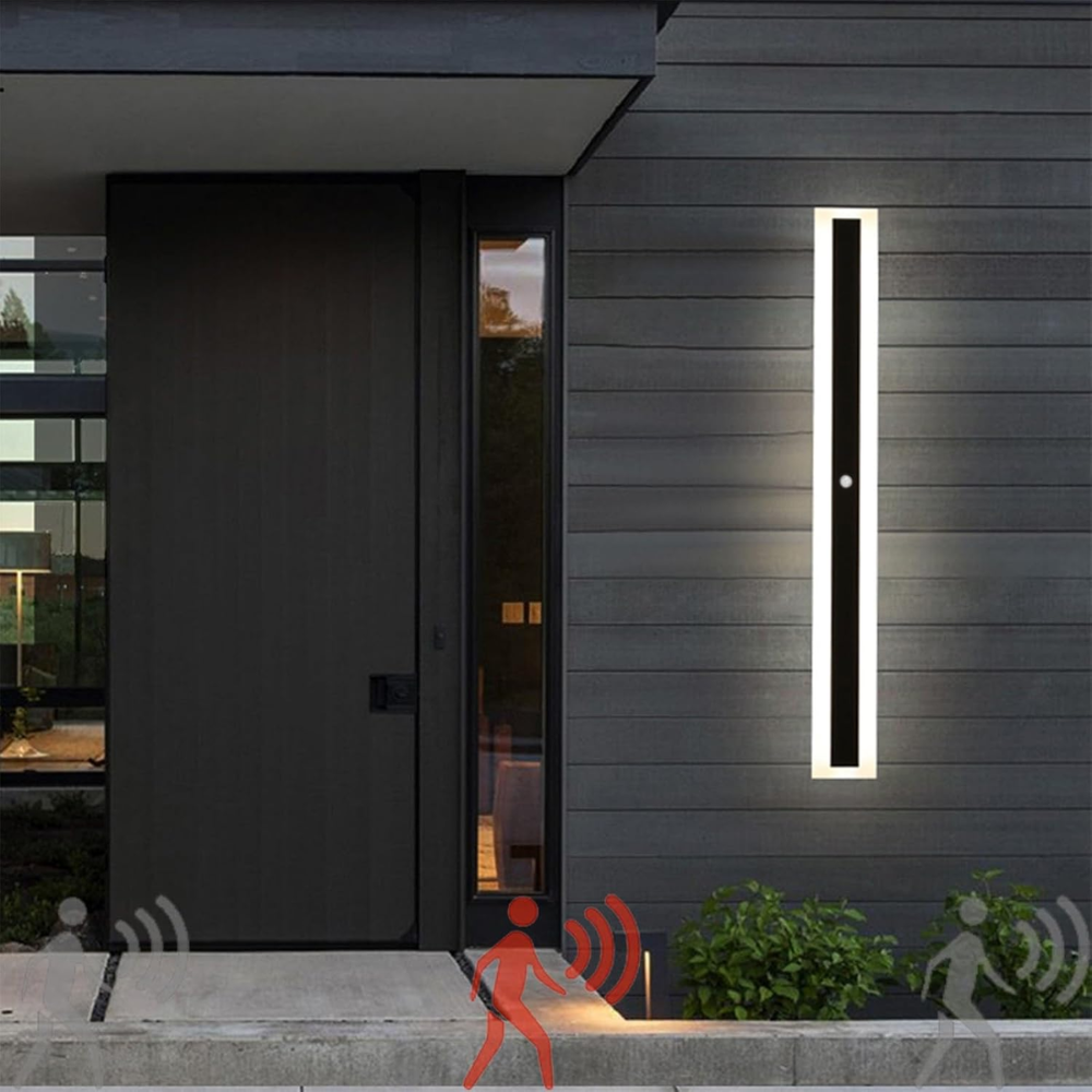 Architectural black vertical linear LED wall light by BROKLEN – view 36