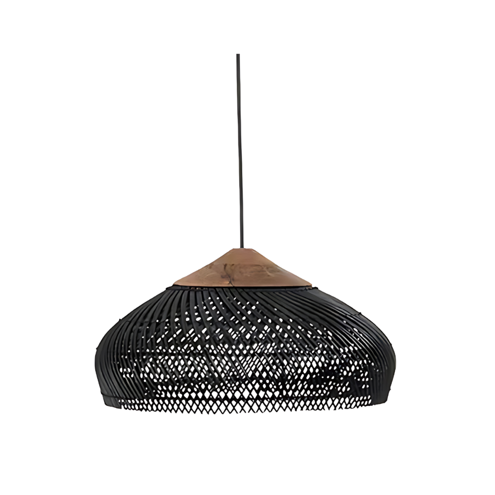 Retro bohemian black rattan pendant light by BROKLEN