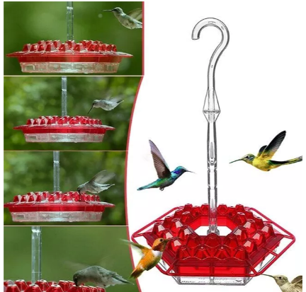 Hanging hummingbird nectar feeder with ant guard by BROKLEN – view 5