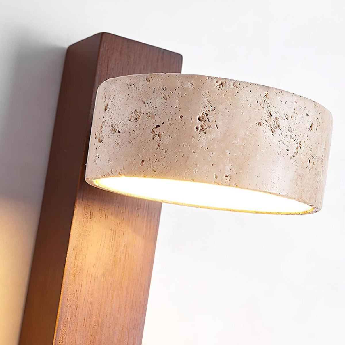 Adjustable travertine and wood wall light – bedside reading wall lamp by BROKLEN – view 8