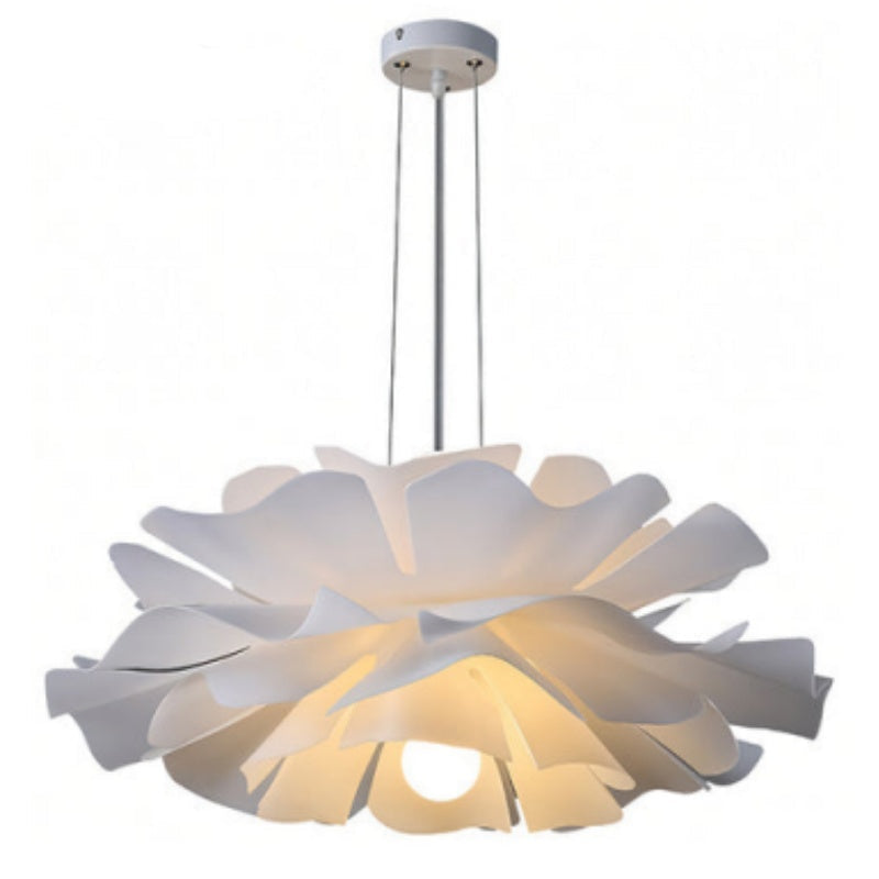 White metal lotus flower pendant light in Nordic style by BROKLEN – view 23