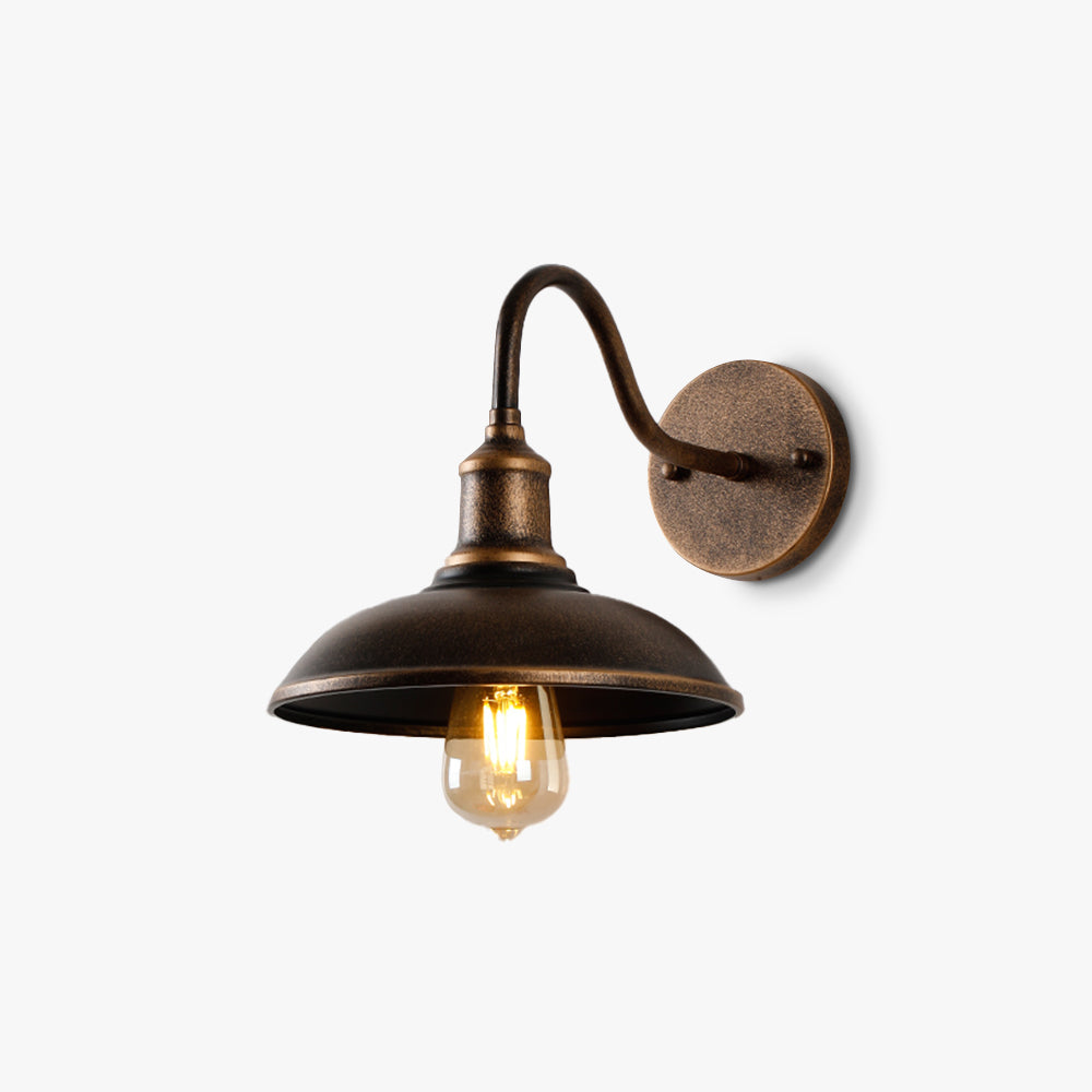 Industrial curved arm metal outdoor wall lantern by BROKLEN – view 10