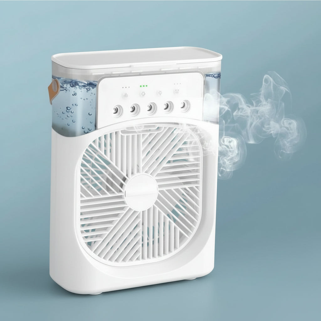 Portable mini humidifier fan desktop air cooler by BROKLEN – view 4