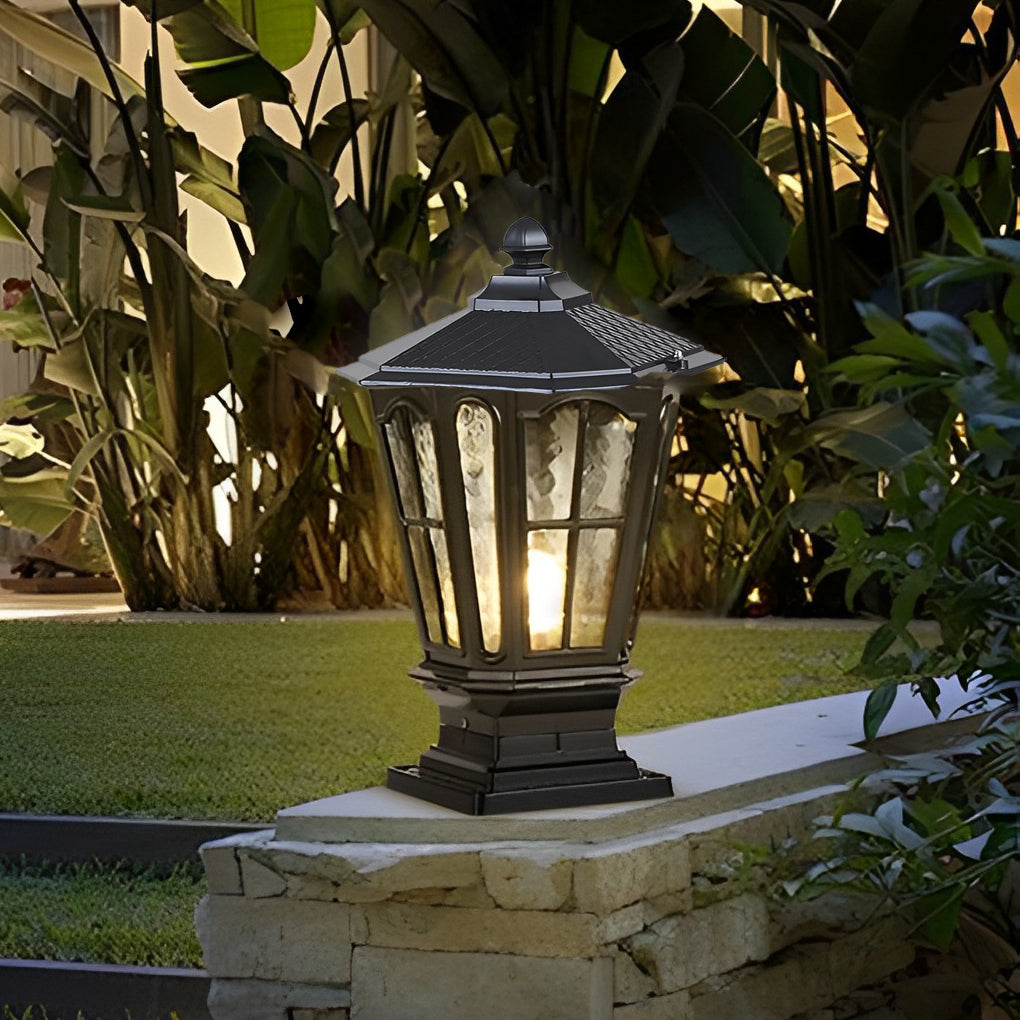 Classic solar outdoor post lantern light by BROKLEN – view 7