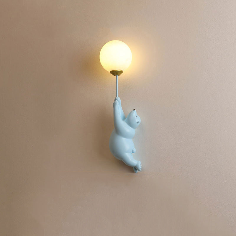 Cute bear holding balloon wall lamp for kids room by BROKLEN – view 6