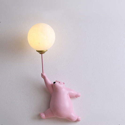 Cute bear holding balloon wall lamp for kids room by BROKLEN – view 10