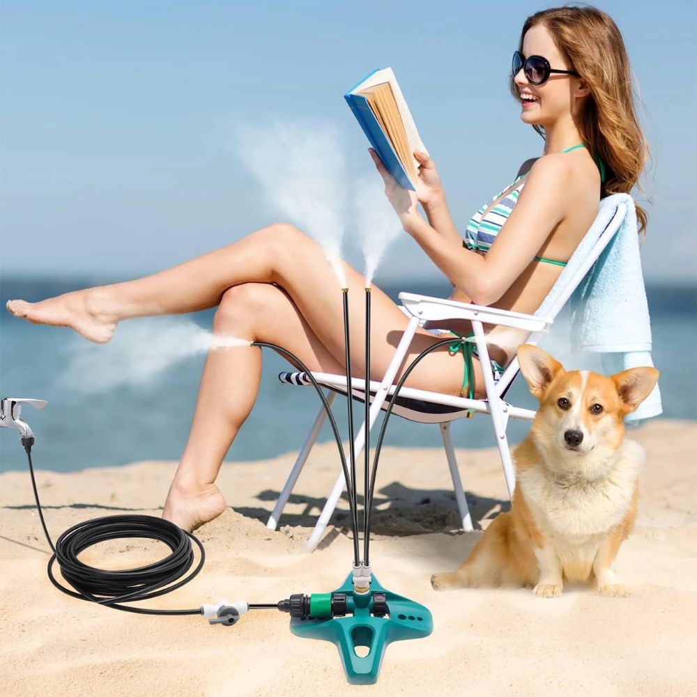 Freestanding outdoor patio misting system with nozzles by BROKLEN – view 2
