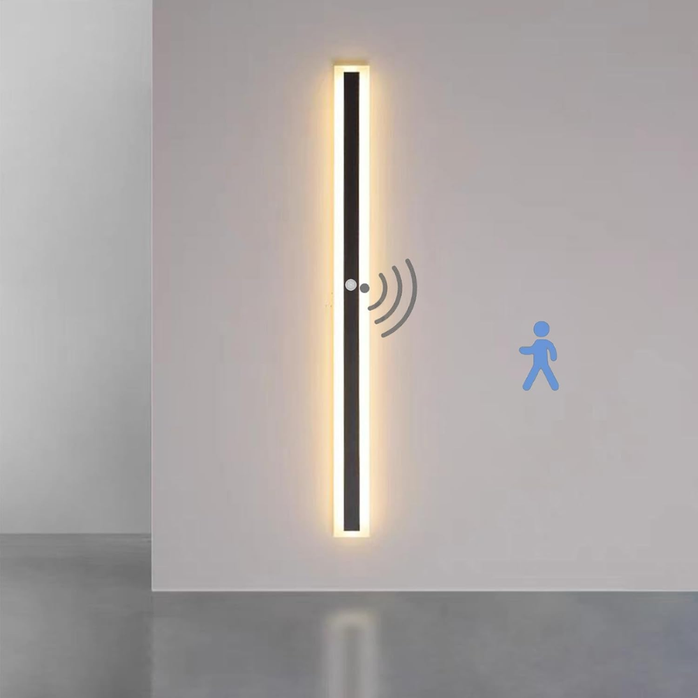 Architectural black vertical linear LED wall light by BROKLEN – view 31