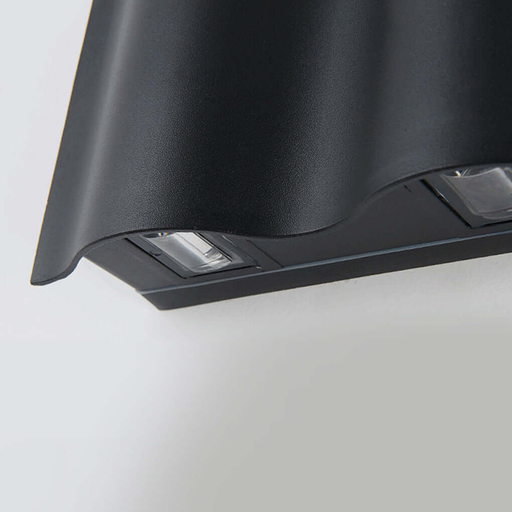 Modern black wave outdoor up and down LED wall light by BROKLEN – view 5